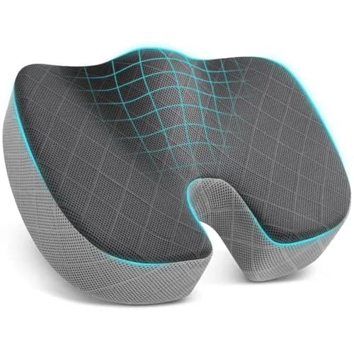 TushGuard Memory Foam Office Chair Seat Cushion Large Dark & Light Grey | Ergonomic U-Shape for Sciatica & Back Pain Relief thumbnail 1