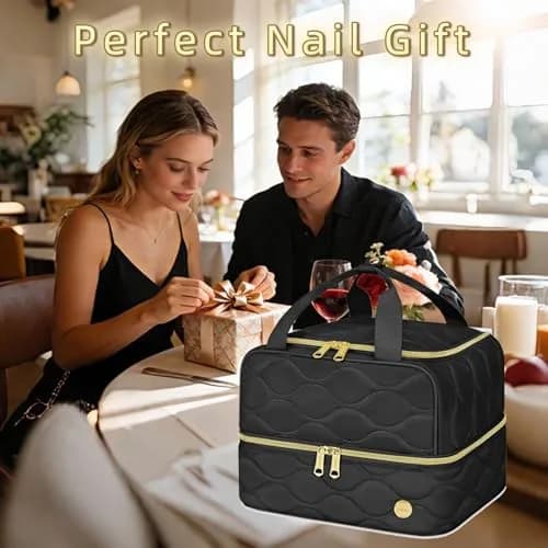 YOREPEK Nail Polish Bag Holds 42 Bottles (15ml/0.5 fl.oz) Black | Travel-Friendly Organizer with Foam Slots thumbnail 2