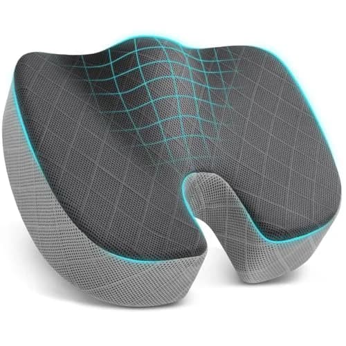 TushGuard Memory Foam Office Chair Seat Cushion X-Large Dark&Light Grey | Ergonomic U-Shape for Sciatica & Back Pain Relief thumbnail 1