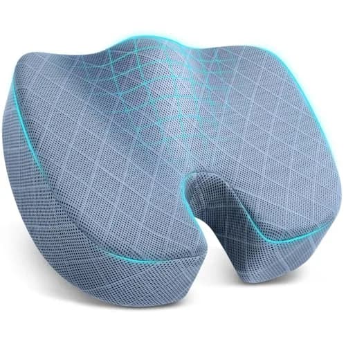TushGuard Memory Foam Office Chair Seat Cushion Light Blue XX-Large | Ergonomic U-Shape for Sciatica & Back Pain Relief thumbnail 1