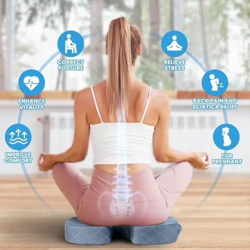 TushGuard Memory Foam Office Chair Seat Cushion Light Blue XX-Large | Ergonomic U-Shape for Sciatica & Back Pain Relief thumbnail 4