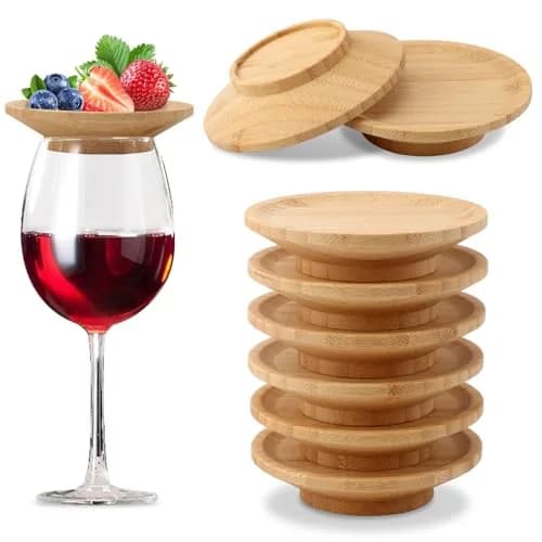 Ranjaner Wine Glass Charcuterie Topper Set | Bamboo Mini Boards for Family & Restaurant Use thumbnail 1