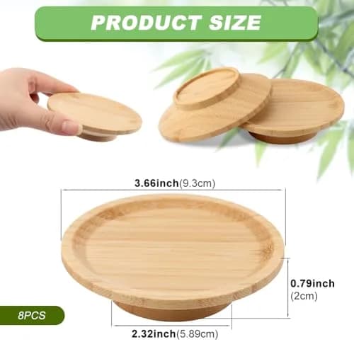 Ranjaner Wine Glass Charcuterie Topper Set | Bamboo Mini Boards for Family & Restaurant Use thumbnail 2