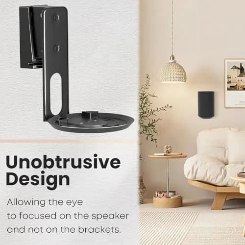 PUTORSEN Speaker Wall Mount for Sonos Era 100, Tilt & Swivel, 2 Pack Black | Secure Metal Bracket for Enhanced Audio thumbnail 5