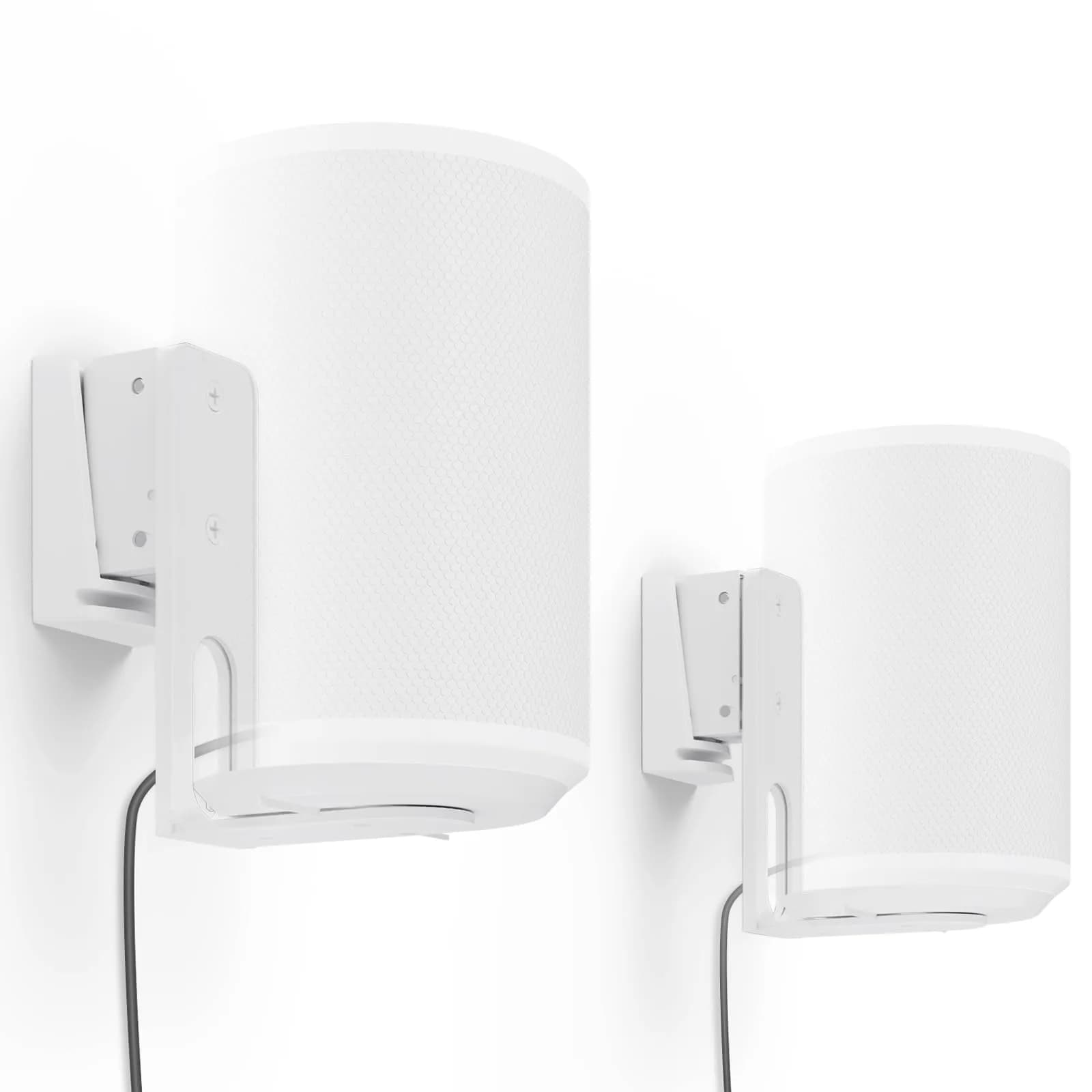 PUTORSEN Speaker Wall Mount for Sonos Era 100, Tilt & Swivel, 2 Pack White | Metal Mount Bracket for Better Audio Enjoyment