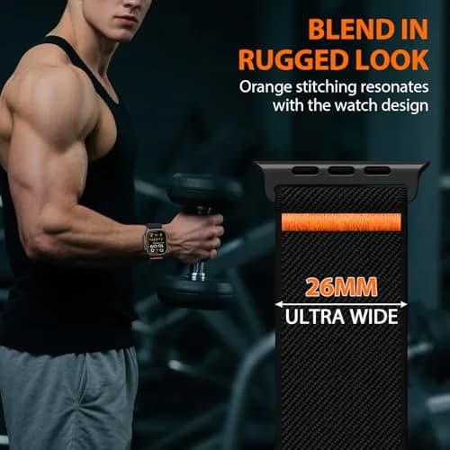 Unbeinst Elastic Sport Band for Apple Watch Ultra 3/2/1 49mm Men Women | Adjustable Nylon Parachute Buckle thumbnail 4