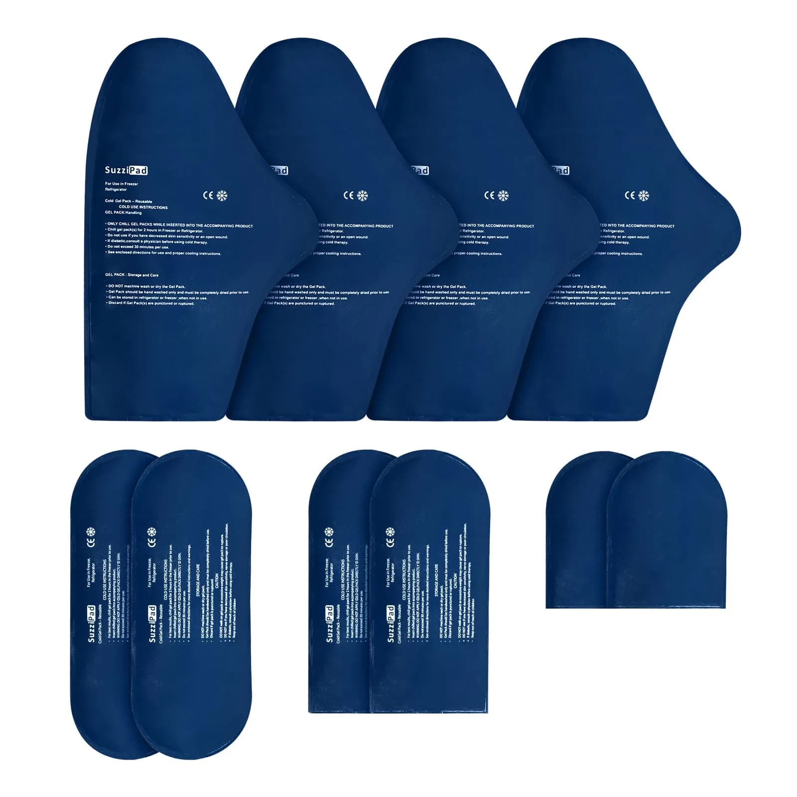 SUZZIPAD Cold Therapy Socks and Gloves Set Black L | Dual-Layer Chemo Gloves & Foot Ice Pack Wraps for Neuropathy Relief — L / Ice Pack Only