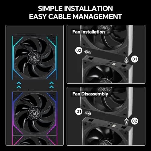 Thermalright TL-M12QR Reverse Airflow Case Fans 120mm 3-Pack | 1500RPM 47.6CFM PWM ARGB thumbnail 3