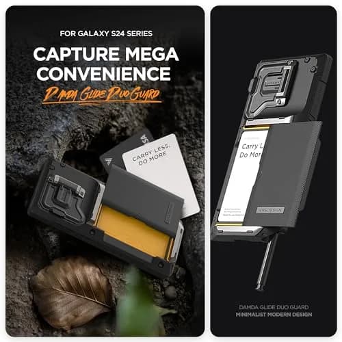 VRS DESIGN Damda Glide DuoGuard for Samsung Galaxy S24 Ultra Phone Case | Semi-automatic Sliding Card Holder with Camera Cover thumbnail 4