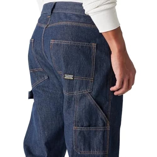 Levi Strauss Signature Gold Men's Carpenter Jeans (28W x 34L) | Flannel Lined, Loose Fit, Indigo Rinse thumbnail 4