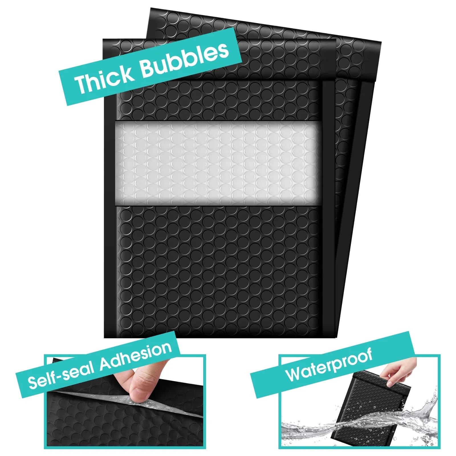 Fuxury Black Bubble Mailers 6x10 Inch (9600 PCS) | Padded Envelopes for Small Business Mailing thumbnail 2