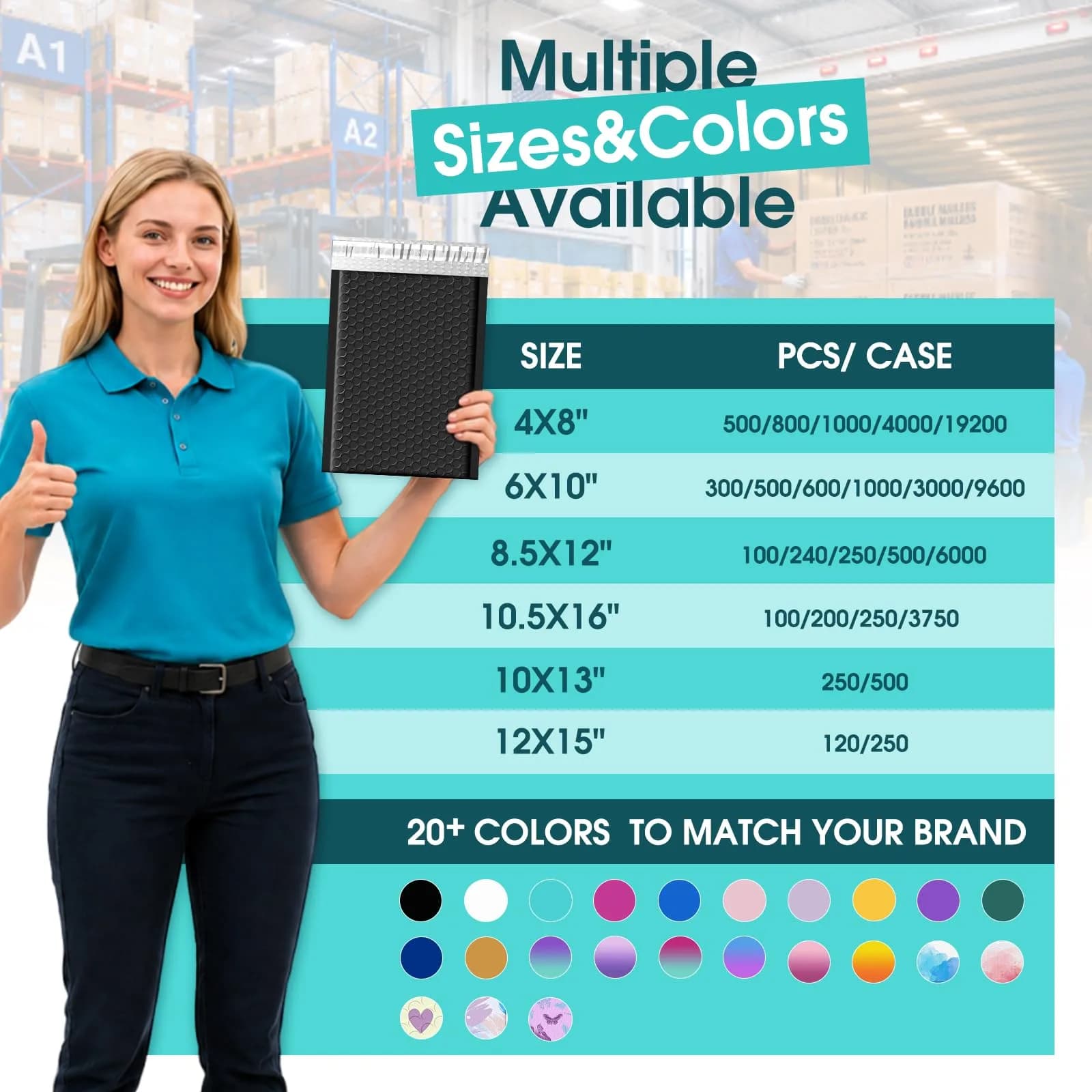 Fuxury Black Bubble Mailers 6x10 Inch (9600 PCS) | Padded Envelopes for Small Business Mailing thumbnail 8