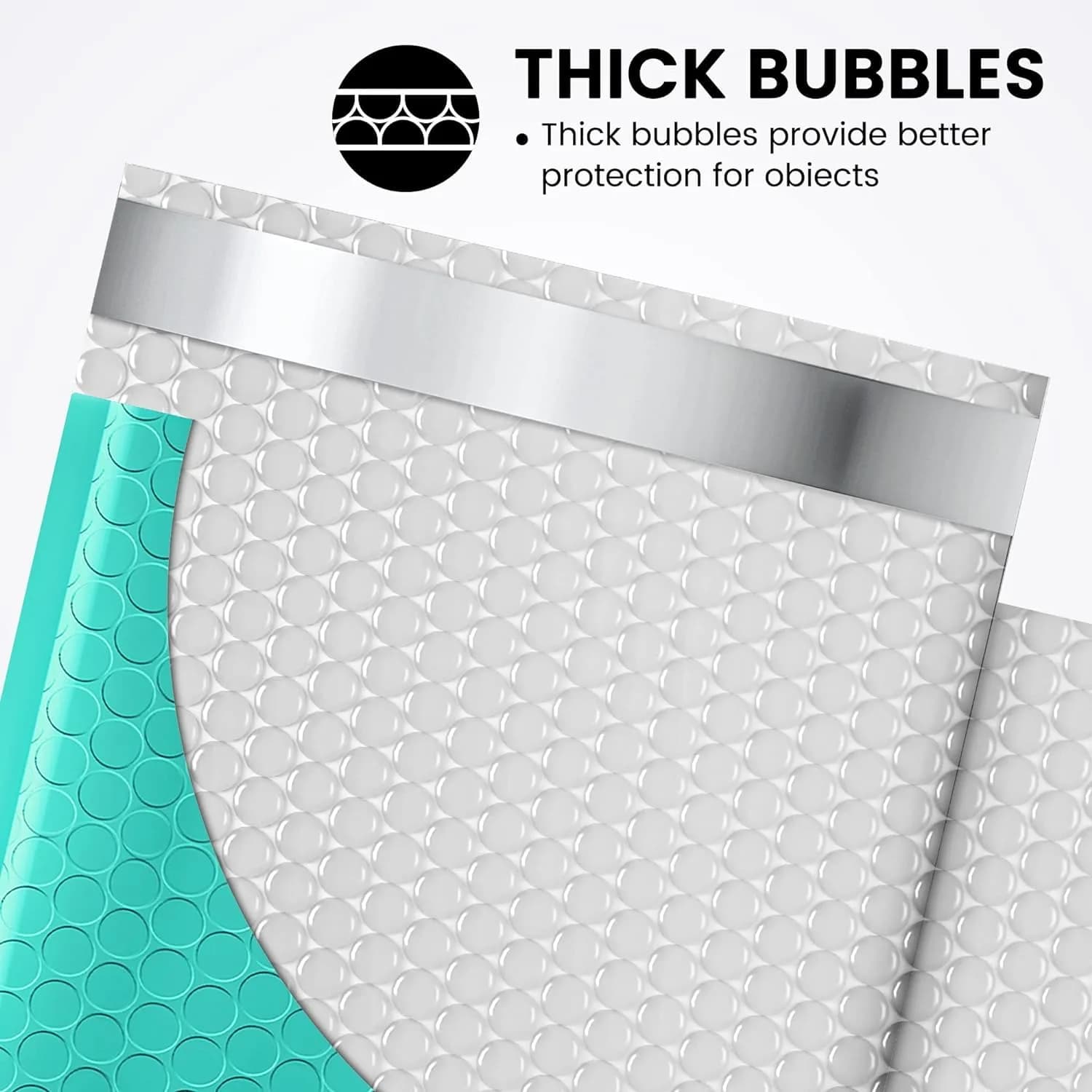 Fuxury Teal Bubble Mailers 6x10" (9600 Pack) | Bulk Value Pack for Small Business Mailing thumbnail 2