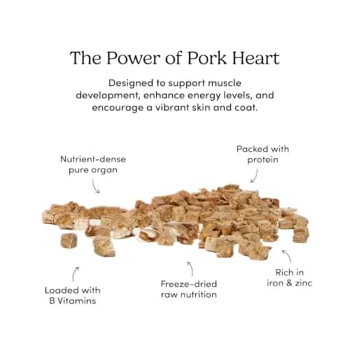 Crumps’ Naturals Mini Trainers Freeze Dried Pork Hearts 1.9oz | Protein & Training Reward (120c) thumbnail 4