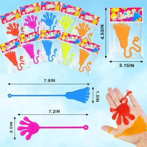 Leetous 200 PCS Large Sticky Hands & Feet Party Favors | Non-Toxic Vinyl for Kids 3+ Years thumbnail 4