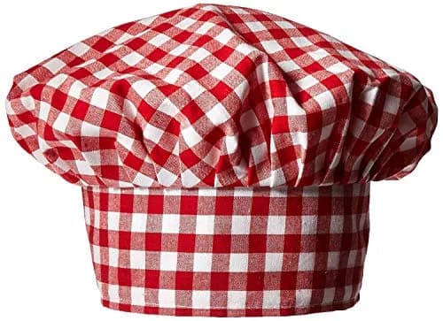 Beistle Red Gingham Fabric Chef's Hat (Pack of 2) | Classic Kitchen Costume Accessory thumbnail 1