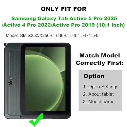 ZenRich Rugged Case for Samsung Galaxy Tab Active 5 Pro/4 Pro 10.1" | Triple-Layer Shockproof Protective Case with Kickstand & Shoulder Strap thumbnail 2