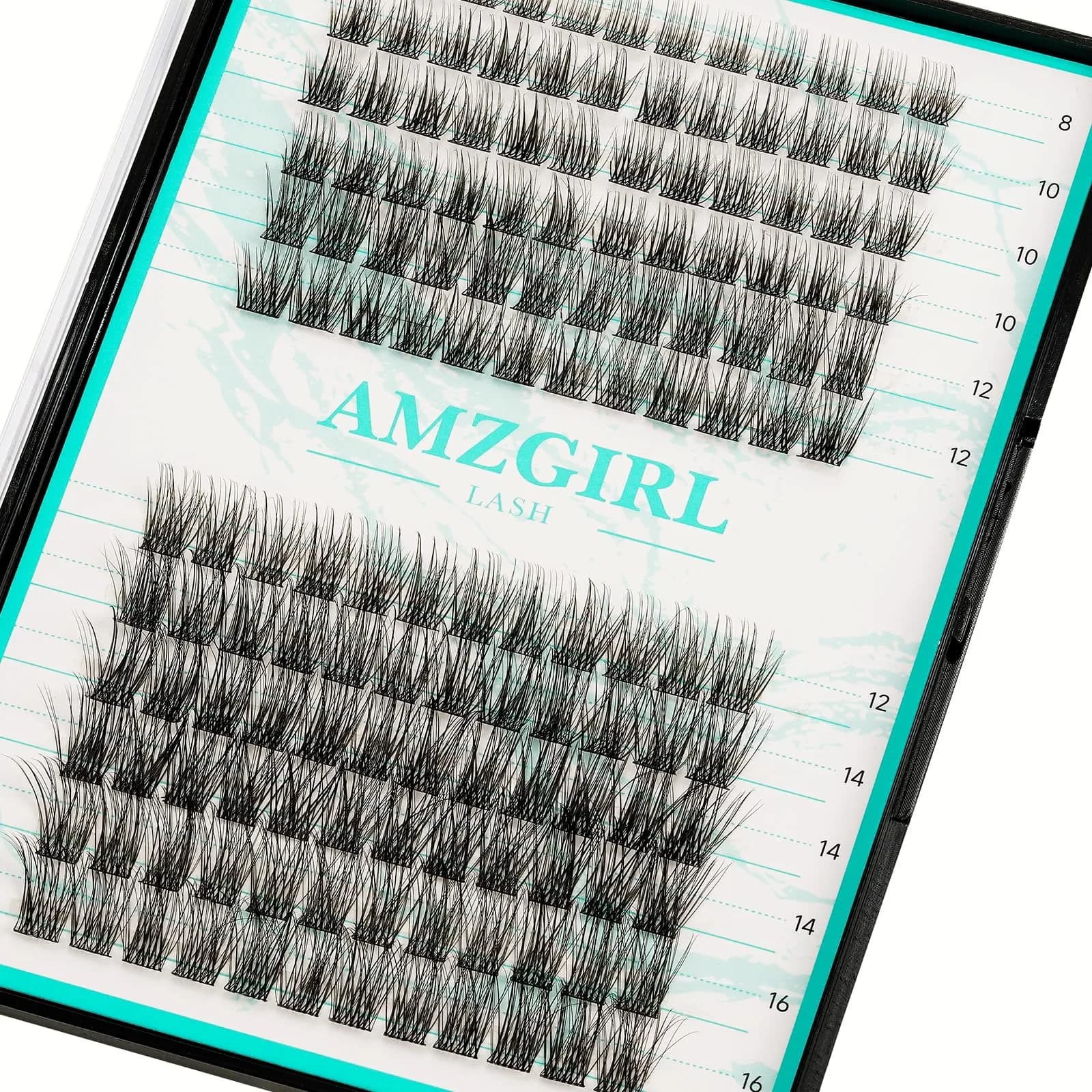 AMZGIRL Natural Lash Clusters Kit, Waterproof&Soft, DIY Lash Extension Kit — Black