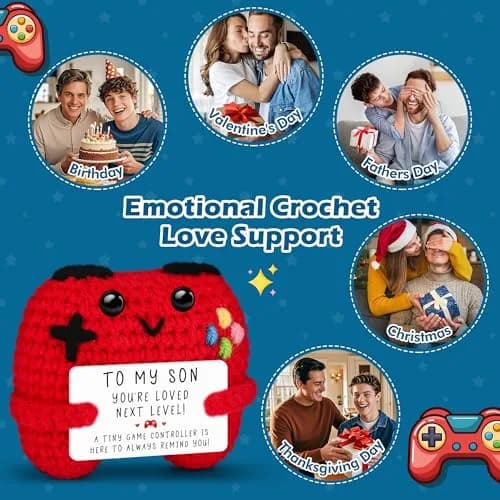 Busy Gaming Life Crochet Game Controller Plush 4 cm (1.6 inches) | Handmade Emotional Support Toy thumbnail 5
