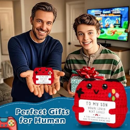 Busy Gaming Life Crochet Game Controller Plush 4 cm (1.6 inches) | Handmade Emotional Support Toy thumbnail 6