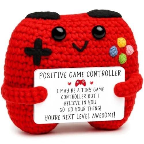 Busy Gaming Life Mini Handmade Crochet Game Controller 4.1cm (1.6 inches) | "YOU'RE NEXT LEVEL AWESOME!" Message thumbnail 1