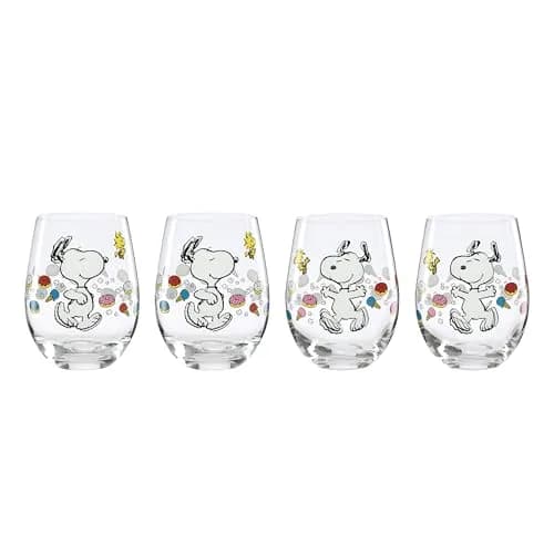 Lenox Chef Snoopy Glass Tumblers 532ml (18oz) Set of 4 | Officially Licensed Peanuts Design thumbnail 1