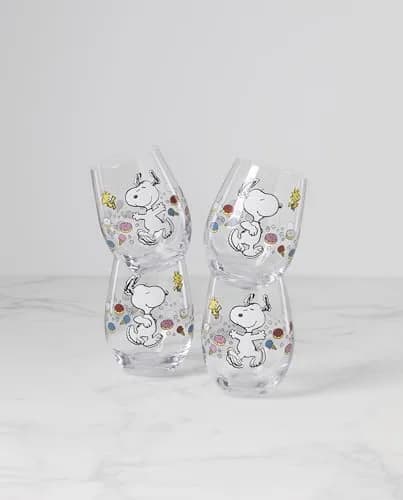 Lenox Chef Snoopy Glass Tumblers 532ml (18oz) Set of 4 | Officially Licensed Peanuts Design thumbnail 2