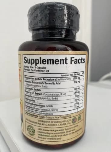 Vimerson Health Vegan Glucosamine Chondroitin MSM Joint Supplement 180 Capsules | Plant-Based Joint Support for Mobility & Comfort thumbnail 9