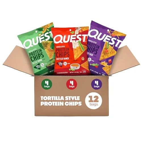 Quest Nutrition Tortilla Style Protein Chips Game Day Variety Pack 12 Count (384g/13.2oz) | High Protein, Low Carb Snack thumbnail 1