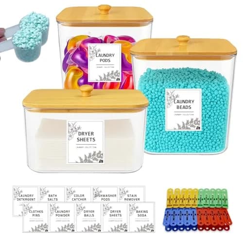 Yafur LLC 2+1 Laundry Pods Container & Dryer Sheet Holder Set | Modern Laundry Organization thumbnail 1