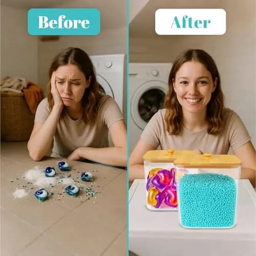 Yafur LLC 2+1 Laundry Pods Container & Dryer Sheet Holder Set | Modern Laundry Organization thumbnail 6