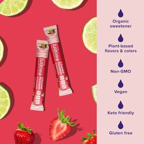 Ultima Replenisher Strawberry Margarita Electrolyte Packets 16 Stickpacks | Sugar-Free Hydration with 6 Key Electrolytes thumbnail 4