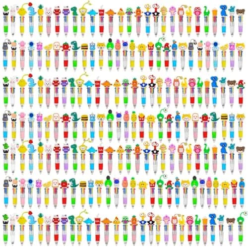 CZWZ 4-in-1 Mini Multicolor Ballpoint Pens Bulk (200 Count, Assorted Designs) | Smooth Ink Flow for Students & Parties thumbnail 1