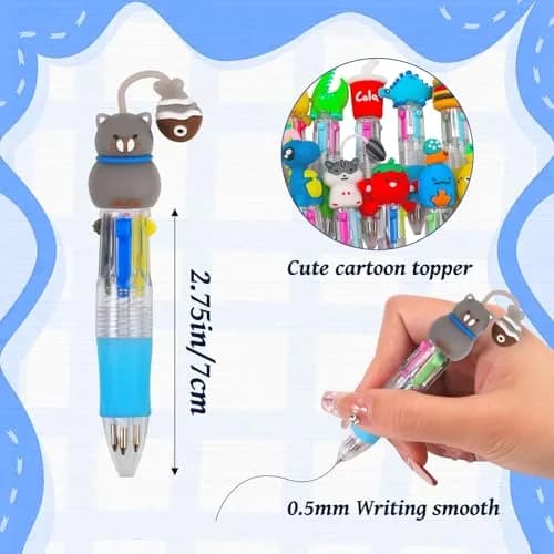 CZWZ 4-in-1 Mini Multicolor Ballpoint Pens Bulk (200 Count, Assorted Designs) | Smooth Ink Flow for Students & Parties thumbnail 2