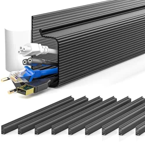 Yecaye 157in Cable Management Cord Organizer, Black | Under Desk, Easy Install Self-Adhesive Cord Hider thumbnail 1