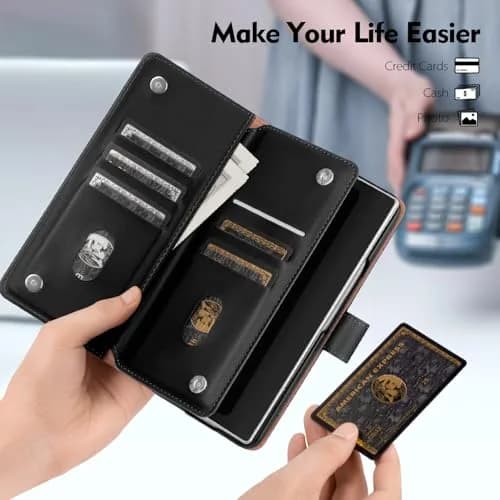 Shieldtop Black Wallet Case for Samsung Galaxy Z Fold 7 with Card Holder & RFID Blocking | 17.0cm (6.7in) Flip Folio thumbnail 5