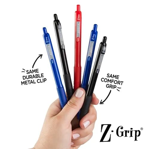 Zebra Pen Z-Grip Recycled Ballpoint Pens, Red Ink, 1.0mm, 12-Pack | Smooth Writing for Students & Professionals thumbnail 3