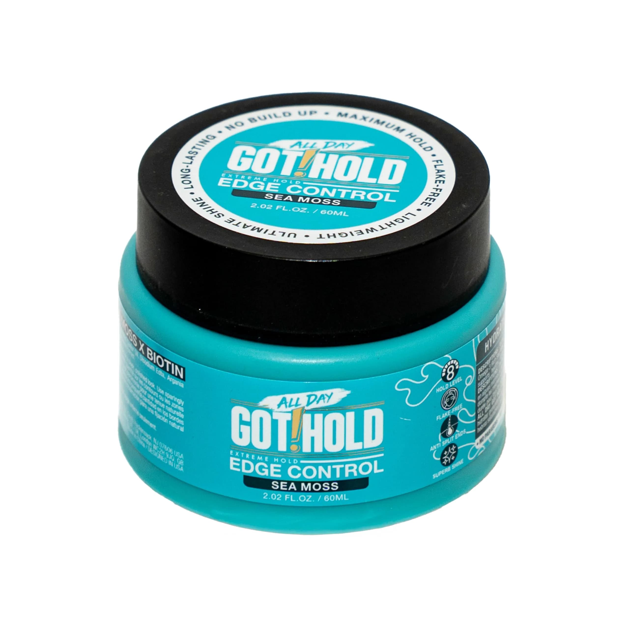ALL DAY GOT HOLD Extreme hold Cactus Extract Edge Control 60ml | Strong hold for sleek styles — White