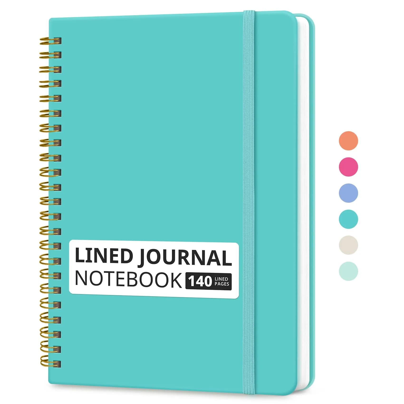 Taja Lined Spiral Journal Notebook for Women & Men, 140 Pages, College Ruled Hardcover Notebook for Work & Note Taking, Journals for Writing, A5 (5.7" x 7.9") – Aquamarine