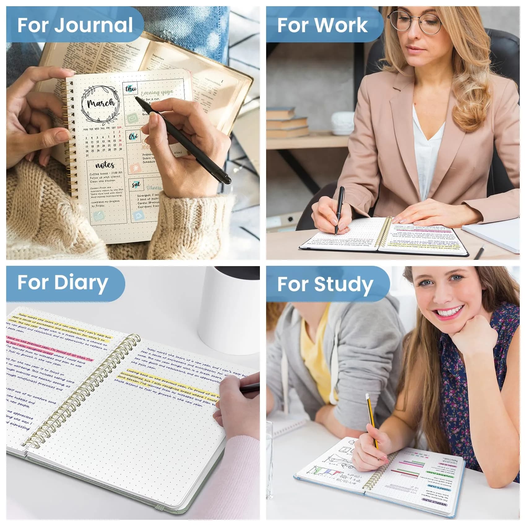 Taja Dotted Spiral Journal Notebook A5 (5.7" x 7.9") | Acid-Free Paper for Journaling & Note Taking thumbnail 7