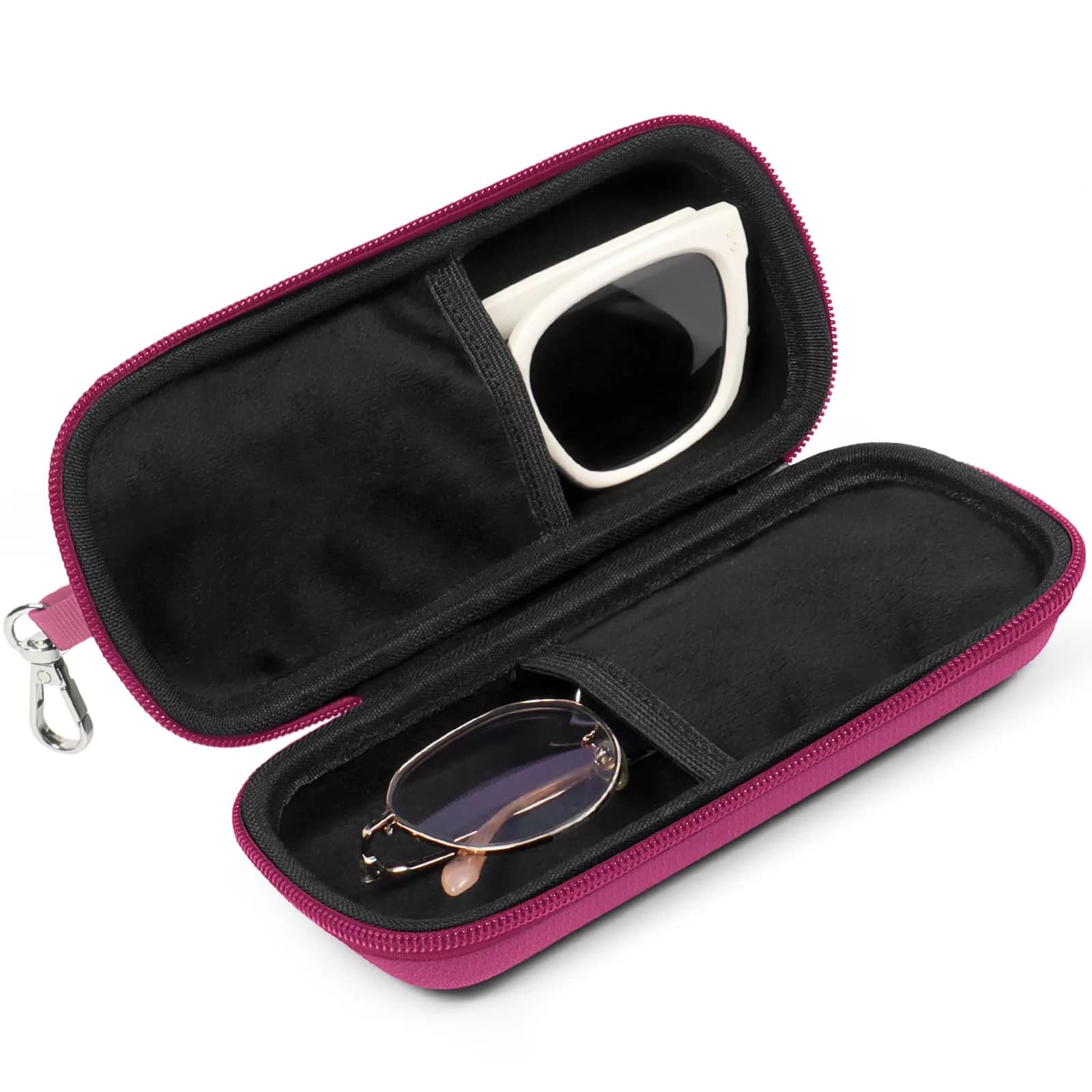 Tangoner Double Eyeglasses Case for Dual Sunglasses | Hard Shell with Zipper, Compact & Protective