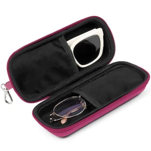 Tangoner Double Eyeglasses Case for Dual Sunglasses | Hard Shell with Zipper, Compact & Protective thumbnail 1