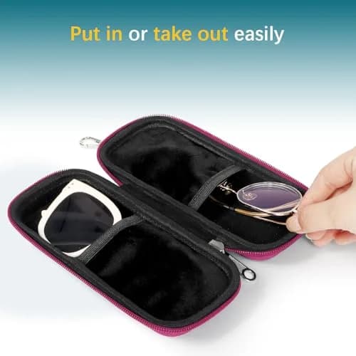 Tangoner Double Eyeglasses Case for Dual Sunglasses | Hard Shell with Zipper, Compact & Protective thumbnail 4