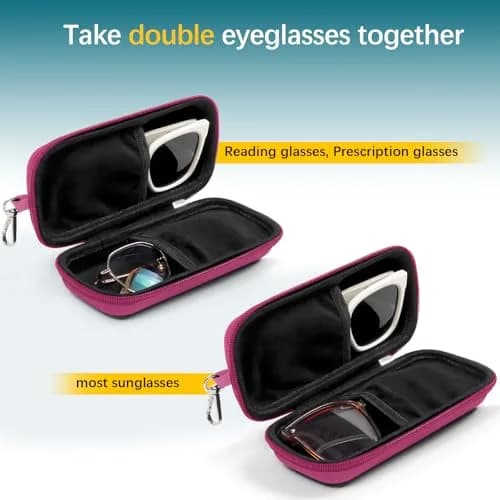 Tangoner Double Eyeglasses Case for Dual Sunglasses | Hard Shell with Zipper, Compact & Protective thumbnail 2