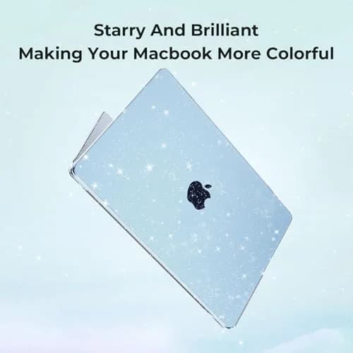 EooCoo Sparkly Case for MacBook Air 13 inch M5/M4/M3/M2 2026-2022 | Sky Blue, Ultra-Thin & Scratch-Resistant thumbnail 7