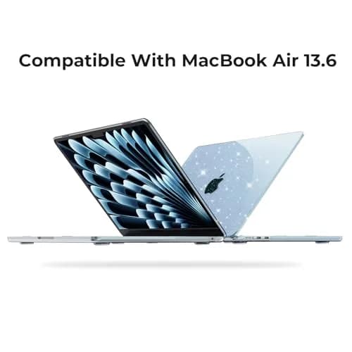 EooCoo Sparkly Case for MacBook Air 13 inch M5/M4/M3/M2 2026-2022 | Sky Blue, Ultra-Thin & Scratch-Resistant thumbnail 9