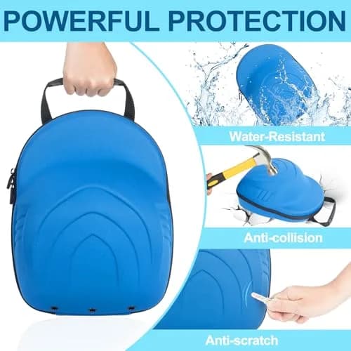 Glamgen Hard Hat Travel Case for 6 Baseball Caps with Shoulder Strap & Handle, Blue | Protects Hats on Travel & Home thumbnail 5