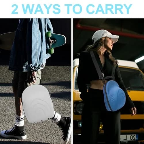 Glamgen Hard Hat Travel Case for 6 Baseball Caps with Shoulder Strap & Handle, Blue | Protects Hats on Travel & Home thumbnail 6