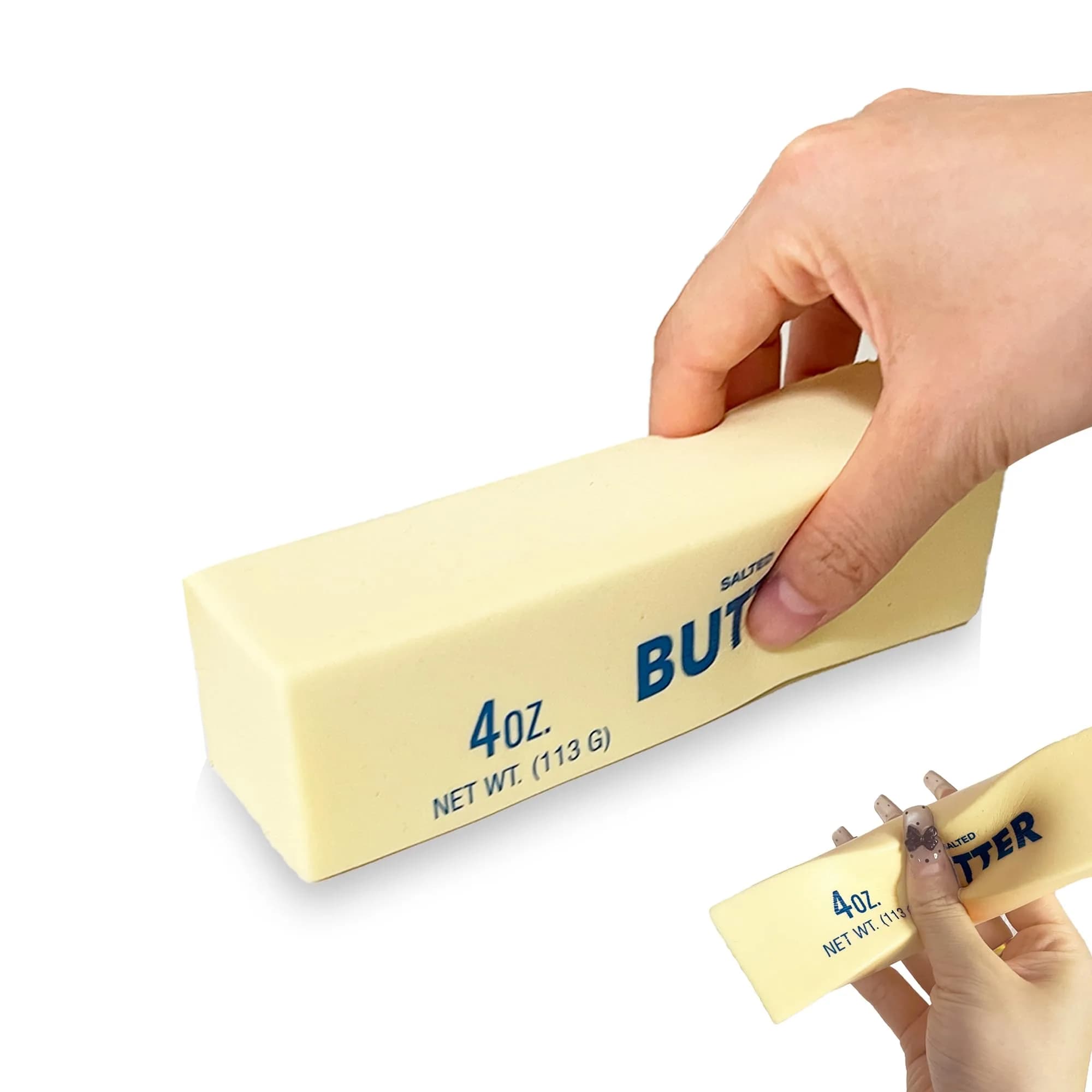 Generic Butter Slow Rising Squishy Toy | Non-Toxic PU, Vanilla Scented, 1.57x1.57x5.51 inches