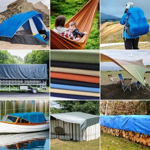 TeeLiy Waterproof Canvas Fabric 600D Upholstery Outdoor Fabric 1 Yard Black 112 cm (36 x 58 inches) | Heavy Duty Ripstop Sewing Cloth thumbnail 7